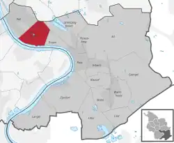 Abgrenzung Stadtteil Westhoven in Porz