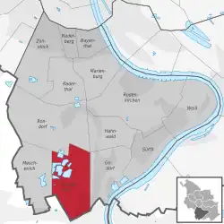 Lage des Stadtteils Immendorf im Stadtbezirk 2