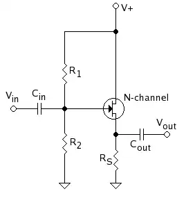 Common-Drain-Schaltung (entspricht Kollektorschaltung)