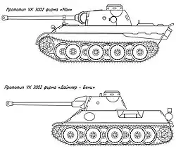 Vergleich&nbsp;von MAN&nbsp;(oben)&nbsp;und Daimler-Benz&nbsp;(unten)