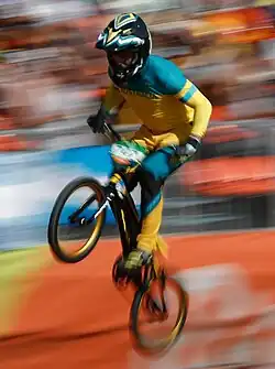 Bodi Turner beim olympischen BMX-Rennen 2016