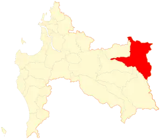 Lage der Gemeinde in der Región del Biobío