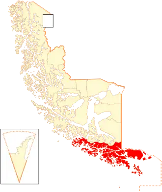 Lage der Kommune in der Magallanes Region
