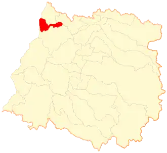 Lage der Gemeinde in der Región del Maule
