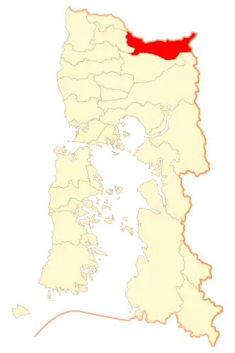 Lage von Puyehue in der Región de los Lagos