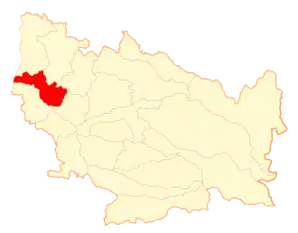 Lage der Gemeinde in der Región de Ñuble