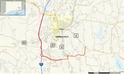 Karte der Connecticut State Route 2A