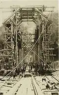 Kuma-Brücke Nr. 1 im Bau, 1908