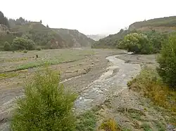 Blick von der Brücke des New Zealand State Highway 70 nach Nordnordwest