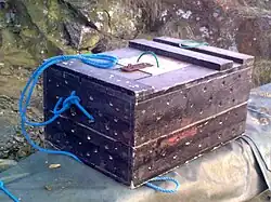 Fischkasten aus Holz in Westschweden