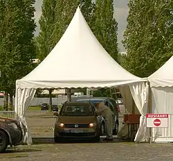 Teststation auf dem Schützenplatz Hannover, 2021