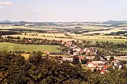 Blick nach Westen (Cotta und Ausläufer des Osterzgebirges)