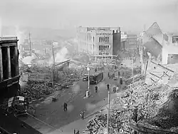 Stadtzentrum von Coventry nach dem deutschen Luftangriff am 14.&nbsp;November 1940