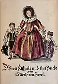 Umschlagvorderseite der Volksausgabe D’Frou Kätheli und ihri Buebe, von Friedrich Traffelet (um&nbsp;1935)