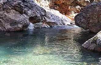 Heiße Quelle im Schutzgebiet