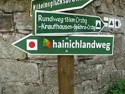 Ausschilderung des Hainichlandweges in Creuzburg