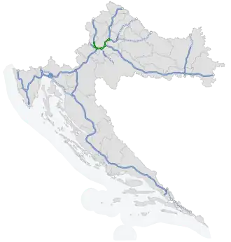 Übersichtskarte Autobahnring Zagreb