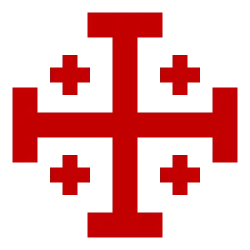 Kreuz des Ritterordens vom Heiligen Grab zu Jerusalem in Rot