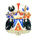 Gräfliches Wappen Cronhielm af Hakunge (1719)[6]
