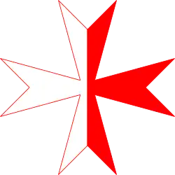 Orden von Montjoie: gespalten Weiß und Rot