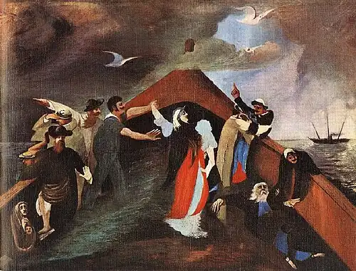 „Schiffbruch“ (ungar.: Hajótörés), Öl auf Leinwand, 1903, Privatsammlung