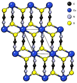Strukturformel von Kupfer(II)thiocyanat