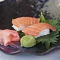 Kultivierter Lachse auf Sushi, 2020