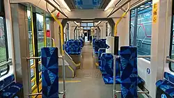 Innenraum eines Škoda-Triebwagens, 2022