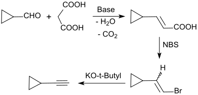 Synthese von Cyclopropylacetylen aus CPCA