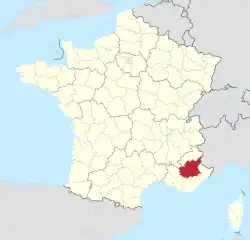 Lage des Departements Alpes-de-Haute-Provence in Frankreich