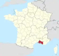 Lage des Departements Bouches-du-Rhône in Frankreich
