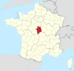 Lage des Departements Cher in Frankreich