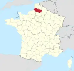 Lage des Departements Somme in Frankreich