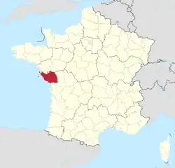 Lage des Departements Vendée in Frankreich