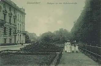 Anlagen an der Goltsteinstraße, Ecke Bleichstraße, um 1900