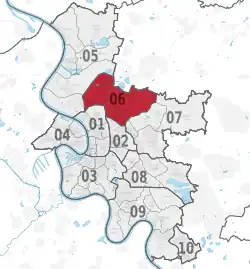 Lage des Stadtbezirks 6 in Düsseldorf