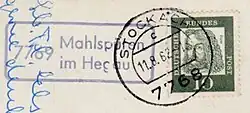 Posthilfstelle-Stempel „7769 Mahlspüren im Hegau“ (1962)