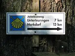 Wegweiser des Oberschwäbischen Jakobswegs