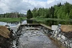 Mai 2015 Anstaubauwerk am Ende der Renaturierungsarbeiten