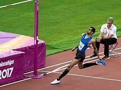 Majeddin Hjazal erreichte trotz syrischen Landesrekords mit 2,29&nbsp;m wegen eines Fehlversuchs nicht das&nbsp;Finale