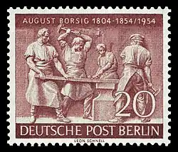 Briefmarke 1954, zum 100. Todestag Borsigs