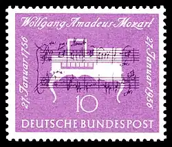 Briefmarke (1956) der Deutschen Bundespost zum 200. Geburtstag
