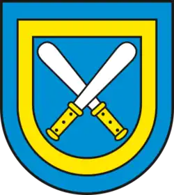 Wappen von Ditfurt mit gekreuzten Kredenzmessern