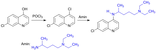 Chloroquin-Synthese via 7-Chlor-4-hydroxychinolin