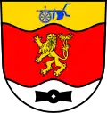 Wappen von Fluterschen mit waagerechtem Mühleisen im Wellenschildfuß