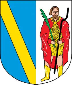 Wappen von Karbach (Hunsrück) mit dem hl.&nbsp;Quintin