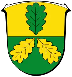 Wappen von Lohfelden (Hessen) mit Eichenblättern, göpelförmig