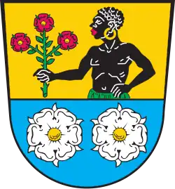 Wappen von Uettingen mit dem Wolffskeelschen Mohr