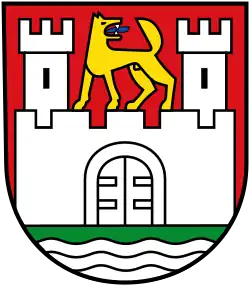 Redendes Wappen der Stadt Wolfsburg