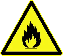 DIN 4844-2 Warnung vor feuergefaehrlichen Stoffen D-W001
